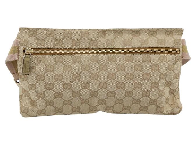 Marsupio GUCCI GG Canvas Beige Oro 28566 Auth ka5124 D'oro - vista 2