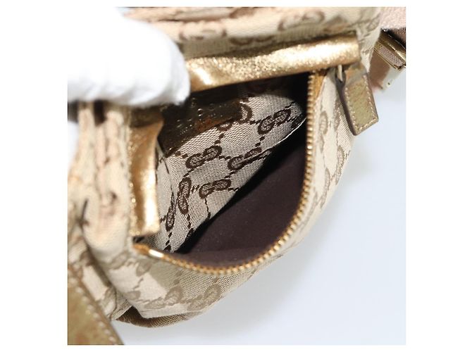 Marsupio GUCCI GG Canvas Beige Oro 28566 Auth ka5124 D'oro - vista 20