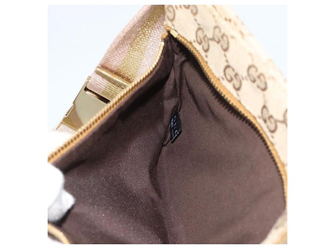 Marsupio GUCCI GG Canvas Beige Oro 28566 Auth ka5124 D'oro - vista 23
