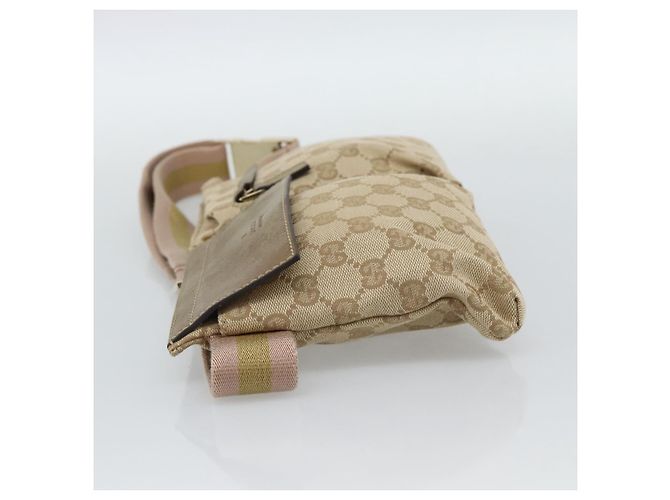 Marsupio GUCCI GG Canvas Beige Oro 28566 Auth ka5124 D'oro - vista 3