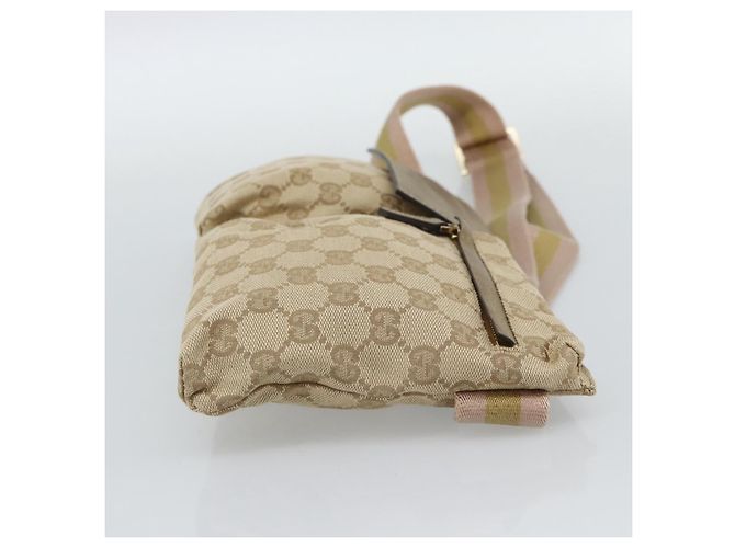 Marsupio GUCCI GG Canvas Beige Oro 28566 Auth ka5124 D'oro - vista 4