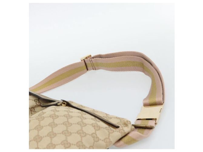 Marsupio GUCCI GG Canvas Beige Oro 28566 Auth ka5124 D'oro - vista 8