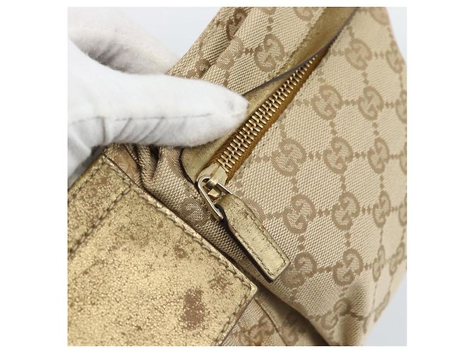 Marsupio GUCCI GG Canvas Beige Oro 28566 Auth ka5124 D'oro - vista 9