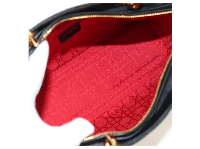 Borsa Christian Dior Canage in pelle di agnello nera e oro Auth 180510SAM Nero D'oro - vista 10