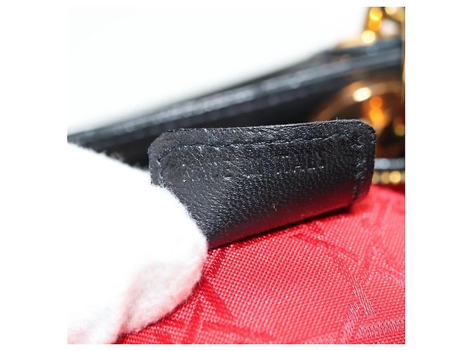 Borsa Christian Dior Canage in pelle di agnello nera e oro Auth 180510SAM Nero D'oro - vista 11