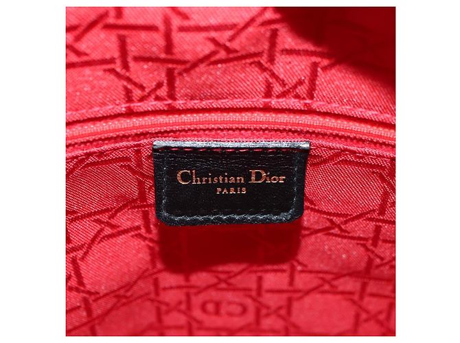Borsa Christian Dior Canage in pelle di agnello nera e oro Auth 180510SAM Nero D'oro - vista 21