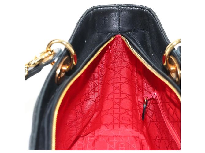 Borsa Christian Dior Canage in pelle di agnello nera e oro Auth 180510SAM Nero D'oro - vista 23