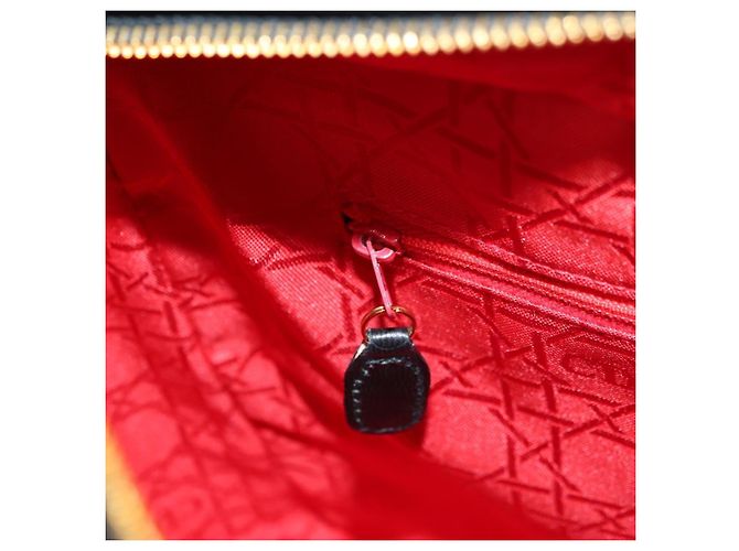 Borsa Christian Dior Canage in pelle di agnello nera e oro Auth 180510SAM Nero D'oro - vista 24