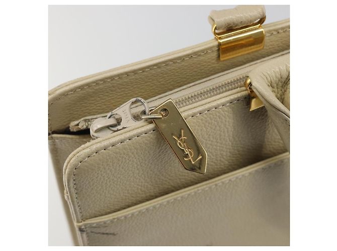 SAINT LAURENT Borsa in Pelle Gold Beige Auth gh097A D'oro - vista 18