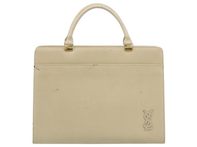 SAINT LAURENT Borsa in Pelle Gold Beige Auth gh097A D'oro - vista 2