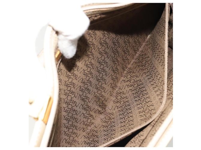 SAINT LAURENT Borsa in Pelle Gold Beige Auth gh097A D'oro - vista 24
