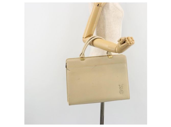 SAINT LAURENT Borsa in Pelle Gold Beige Auth gh097A D'oro - vista 27