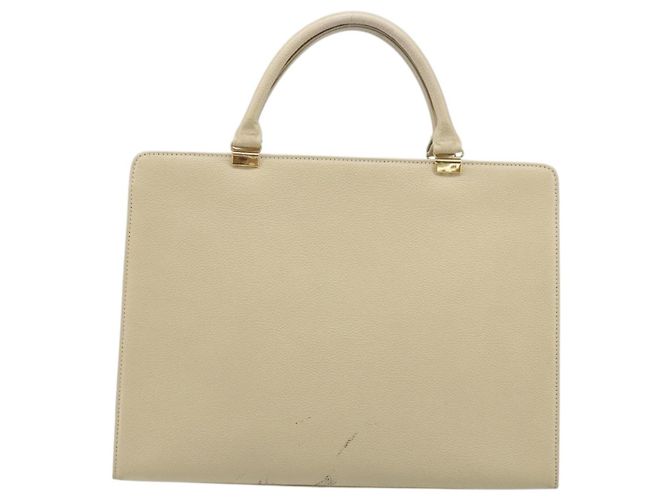 SAINT LAURENT Borsa in Pelle Gold Beige Auth gh097A D'oro - vista 3