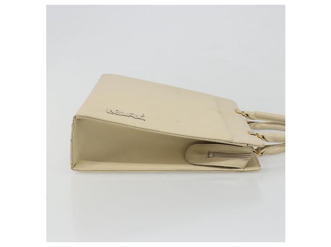 SAINT LAURENT Borsa in Pelle Gold Beige Auth gh097A D'oro - vista 5