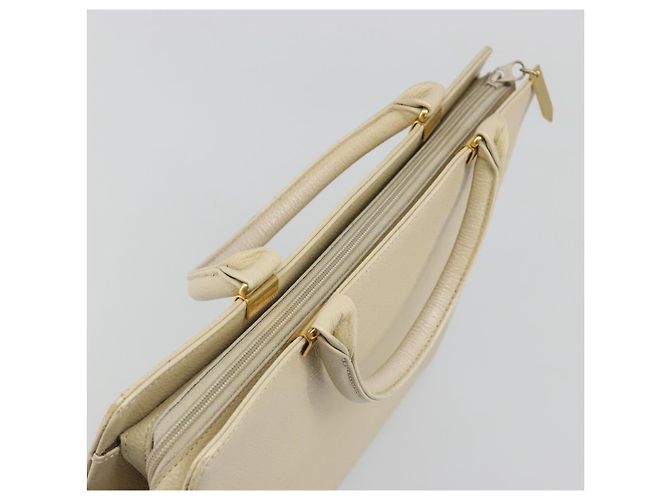 SAINT LAURENT Borsa in Pelle Gold Beige Auth gh097A D'oro - vista 7