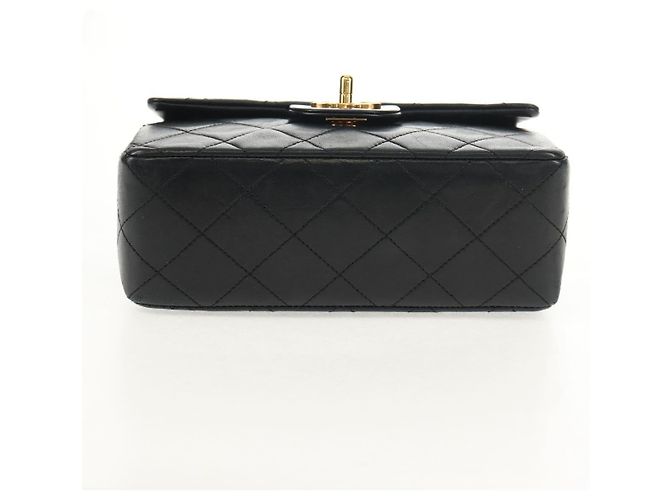 CHANEL Matelasse Chain Shoulder Bag Lamb Skin Black Gold CC Auth 146079SAV Nero D'oro - vista 10