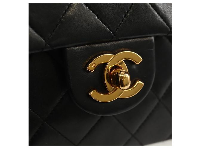 CHANEL Matelasse Chain Shoulder Bag Lamb Skin Black Gold CC Auth 146079SAV Nero D'oro - vista 15