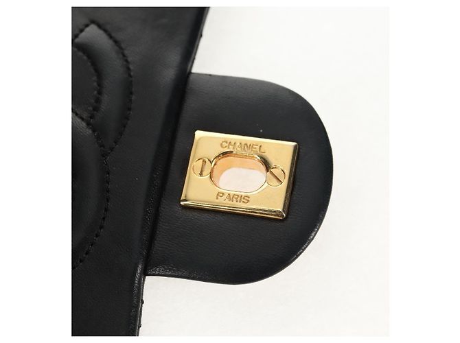 CHANEL Matelasse Chain Shoulder Bag Lamb Skin Black Gold CC Auth 146079SAV Nero D'oro - vista 17