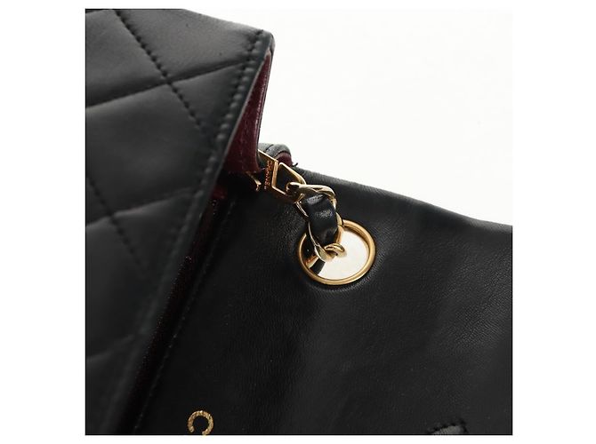 CHANEL Matelasse Chain Shoulder Bag Lamb Skin Black Gold CC Auth 146079SAV Nero D'oro - vista 18