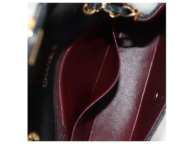 CHANEL Matelasse Chain Shoulder Bag Lamb Skin Black Gold CC Auth 146079SAV Nero D'oro - vista 25