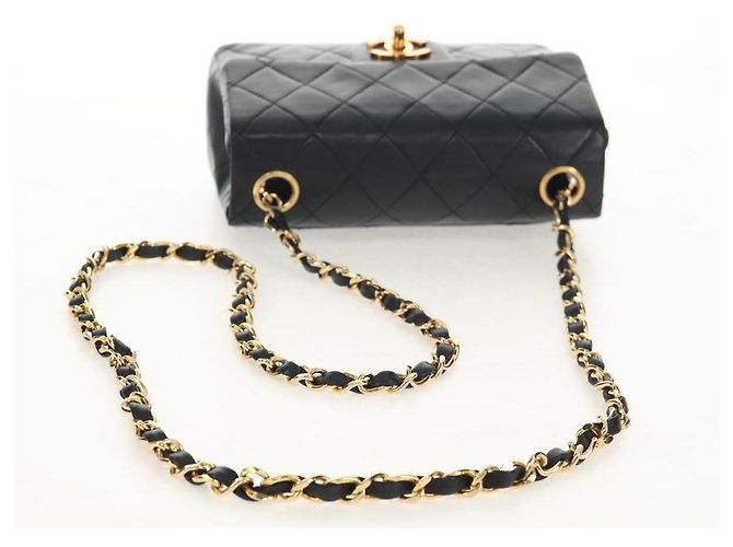 CHANEL Matelasse Chain Shoulder Bag Lamb Skin Black Gold CC Auth 146079SAV Nero D'oro - vista 7