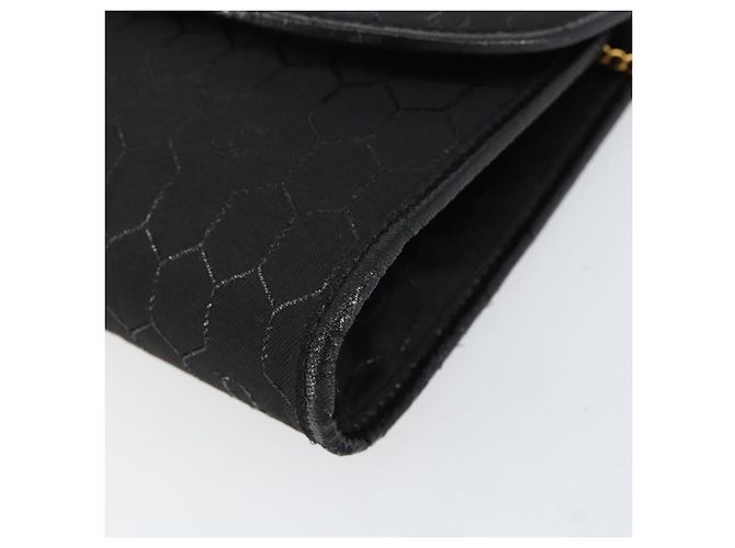 Borsa a tracolla con catena Christian Dior Honeycomb Canvas Black Gold Auth ep12064 Nero D'oro - vista 10