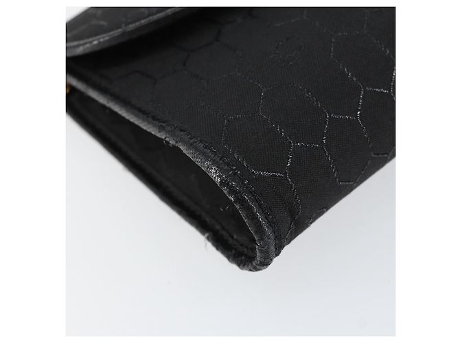 Borsa a tracolla con catena Christian Dior Honeycomb Canvas Black Gold Auth ep12064 Nero D'oro - vista 11