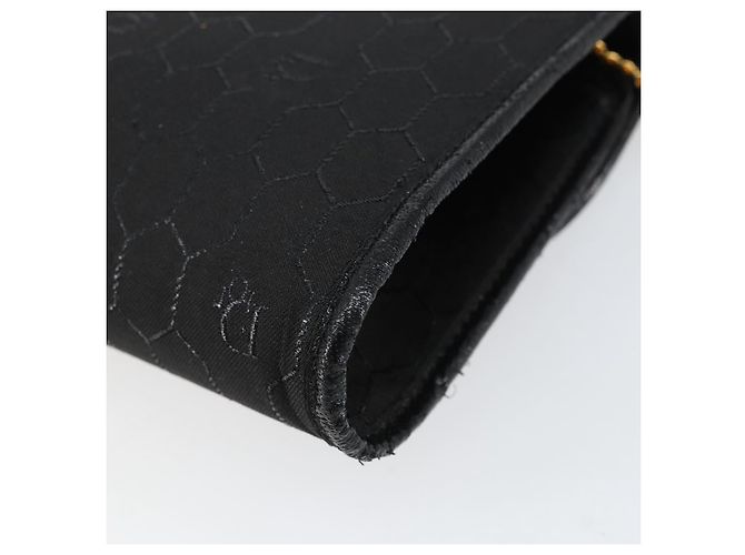 Borsa a tracolla con catena Christian Dior Honeycomb Canvas Black Gold Auth ep12064 Nero D'oro - vista 12