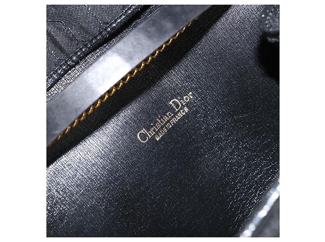 Borsa a tracolla con catena Christian Dior Honeycomb Canvas Black Gold Auth ep12064 Nero D'oro - vista 16