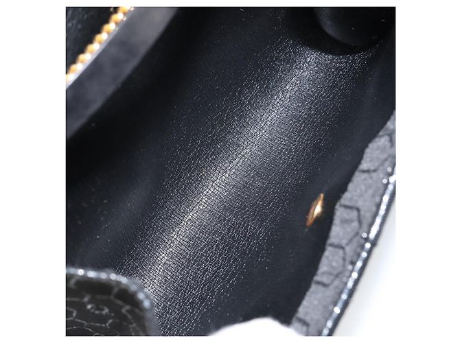 Borsa a tracolla con catena Christian Dior Honeycomb Canvas Black Gold Auth ep12064 Nero D'oro - vista 17