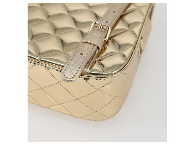 CHANEL Matelasse Rucksack Lackleder Gold CC Auth 169659SM Golden - Ansicht 14