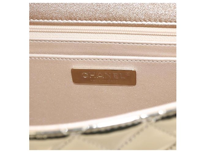 CHANEL Matelasse Rucksack Lackleder Gold CC Auth 169659SM Golden - Ansicht 17