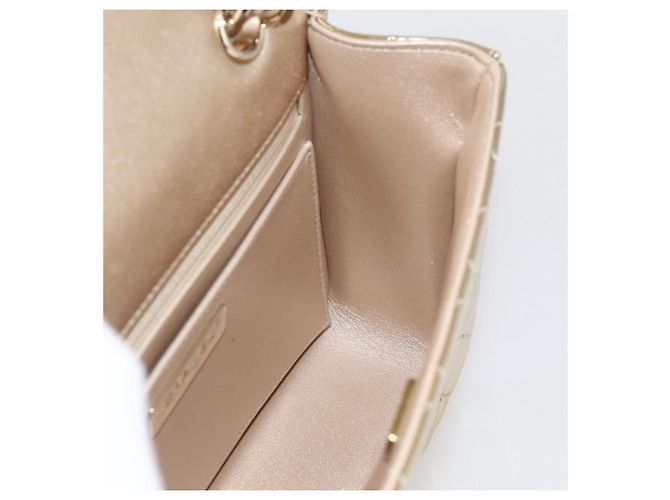 CHANEL Matelasse Rucksack Lackleder Gold CC Auth 169659SM Golden - Ansicht 19