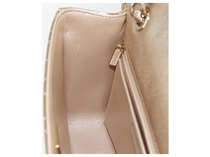 CHANEL Matelasse Rucksack Lackleder Gold CC Auth 169659SM Golden - Ansicht 20