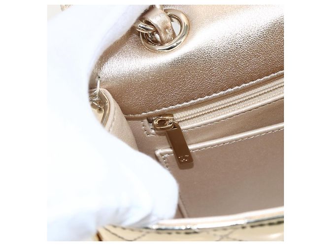 CHANEL Matelasse Rucksack Lackleder Gold CC Auth 169659SM Golden - Ansicht 22