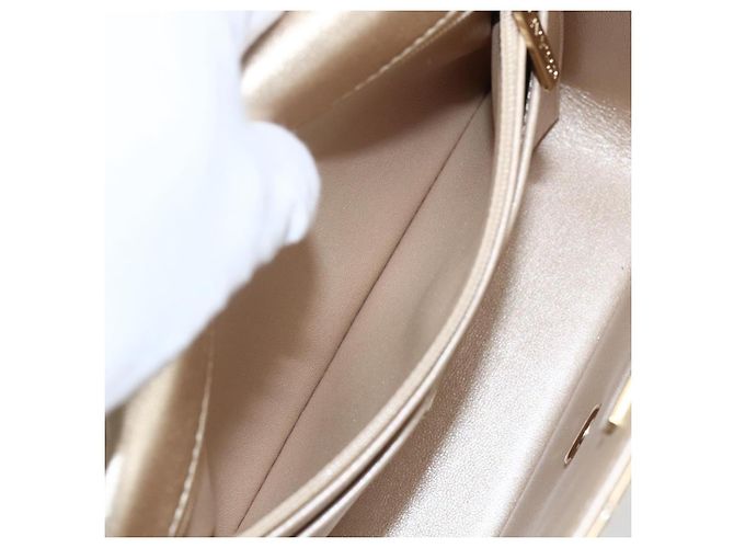 CHANEL Matelasse Rucksack Lackleder Gold CC Auth 169659SM Golden - Ansicht 23