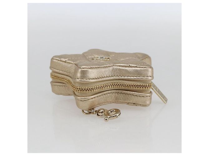 CHANEL Matelasse Rucksack Lackleder Gold CC Auth 169659SM Golden - Ansicht 28