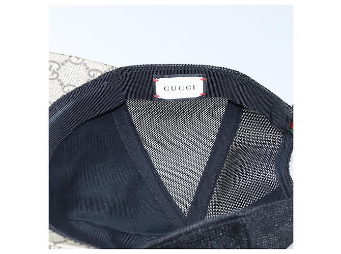Cappellino GUCCI GG Supreme Web Sherry Line Cap PVC L Beige Red Green 426887 Auth 171533 - vista 11