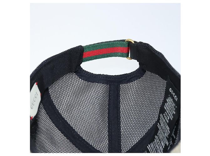 Cappellino GUCCI GG Supreme Web Sherry Line Cap PVC L Beige Red Green 426887 Auth 171533 - vista 13