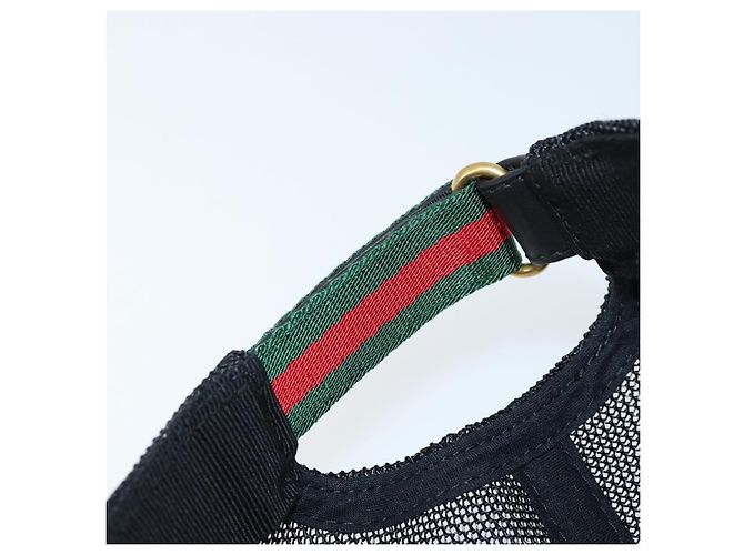 Cappellino GUCCI GG Supreme Web Sherry Line Cap PVC L Beige Red Green 426887 Auth 171533 - vista 14
