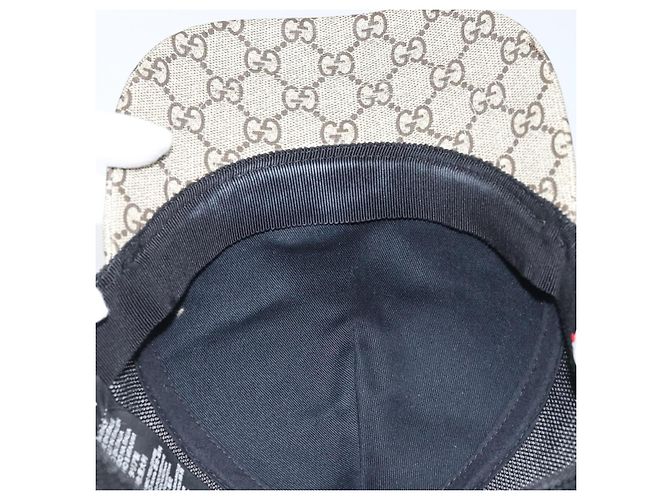 Cappellino GUCCI GG Supreme Web Sherry Line Cap PVC L Beige Red Green 426887 Auth 171533 - vista 15