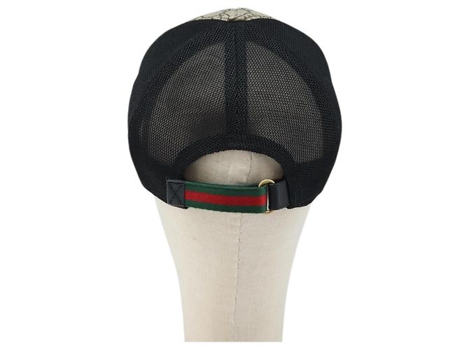 Cappellino GUCCI GG Supreme Web Sherry Line Cap PVC L Beige Red Green 426887 Auth 171533 - vista 3