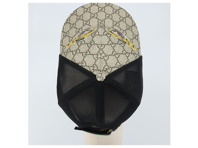 Cappellino GUCCI GG Supreme Web Sherry Line Cap PVC L Beige Red Green 426887 Auth 171533 - vista 7