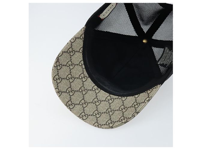 Cappellino GUCCI GG Supreme Web Sherry Line Cap PVC L Beige Red Green 426887 Auth 171533 - vista 9