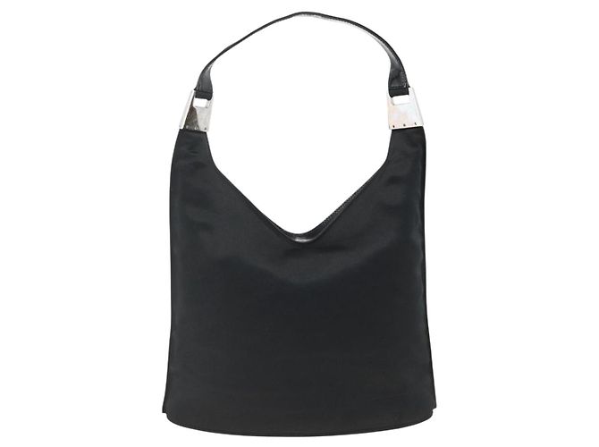 Borsa a Spalla GUCCI Nylon Nero Argento 001 2113 3010 Auth BSZ644 - vista 3