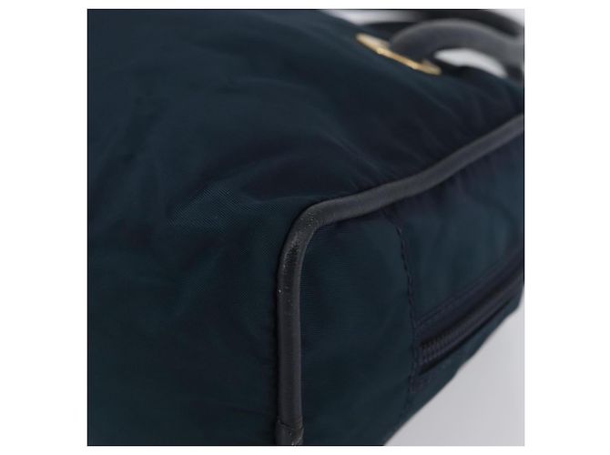 Céline Borsa a mano CELINE Circle Nylon Navy Gold Auth BSZ650 D'oro Blu navy - vista 13