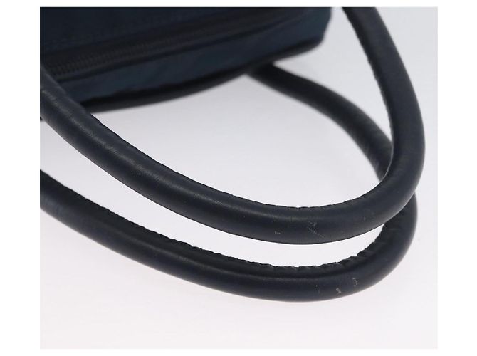 Céline Borsa a mano CELINE Circle Nylon Navy Gold Auth BSZ650 D'oro Blu navy - vista 7