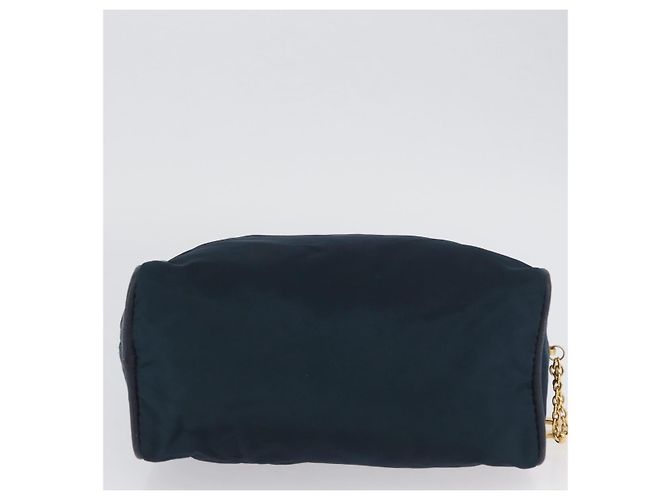 Céline Borsa a mano CELINE Circle Nylon Navy Gold Auth BSZ650 D'oro Blu navy - vista 9