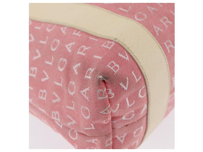 Bulgari Borsa BVLGARI Logo Mania in tela Rosa Argento Auth BSZ642 - vista 14