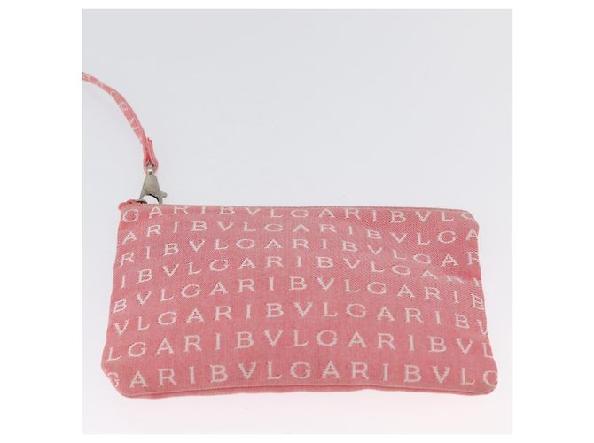 Bulgari Borsa BVLGARI Logo Mania in tela Rosa Argento Auth BSZ642 - vista 22
